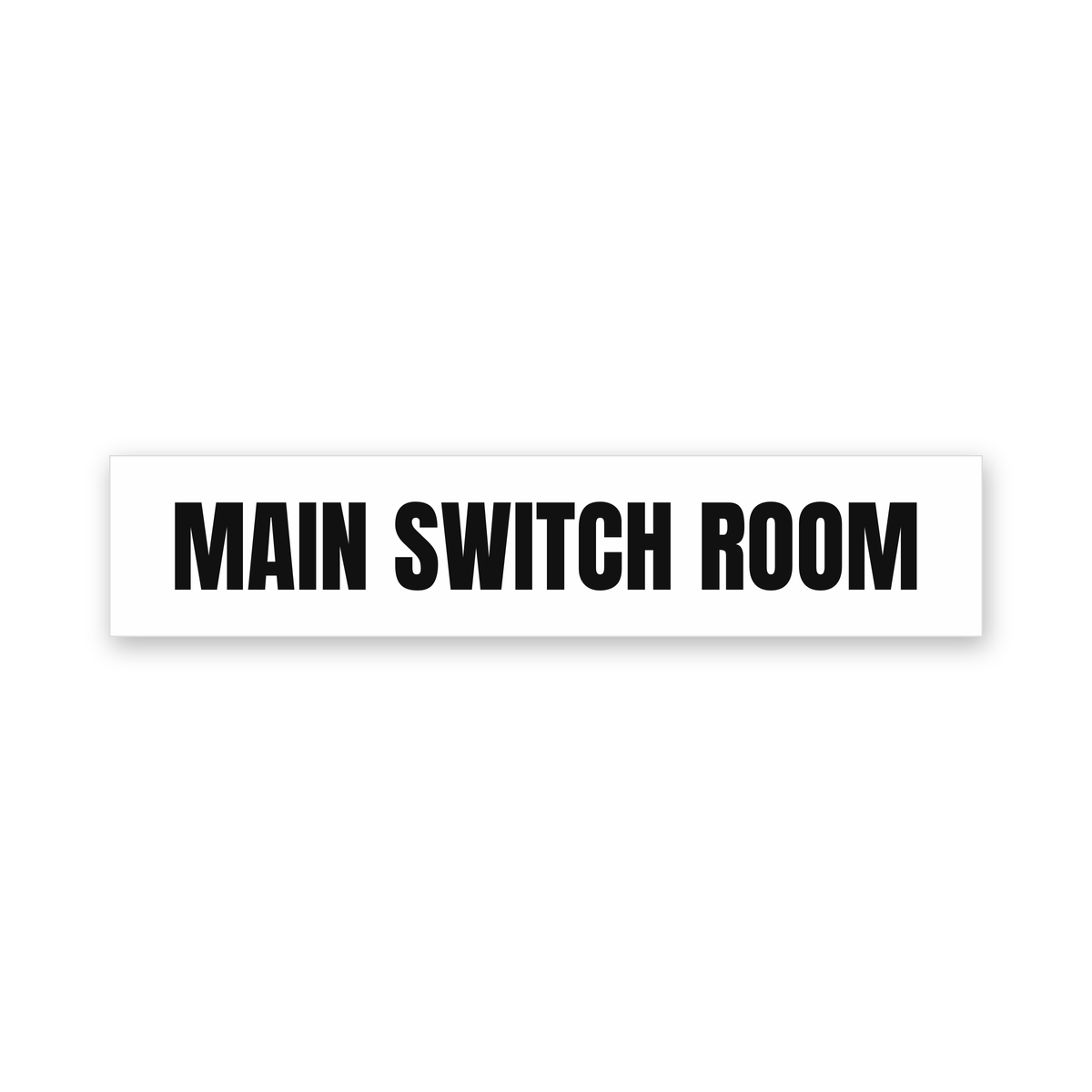Main Switch Room Sign, white and black, Australian made