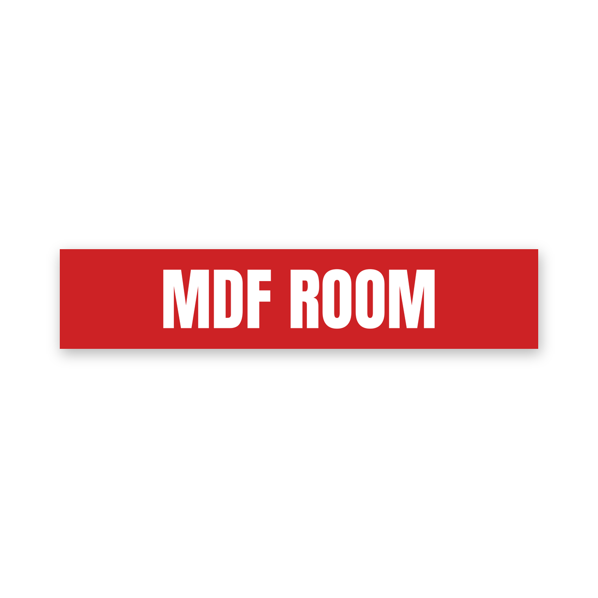MDF Room Sign, red and white, Australian made