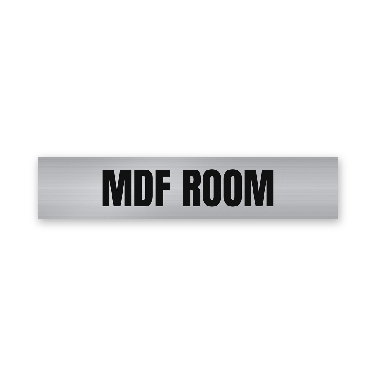 MDF Room Sign, brushed silver and black, Australian made