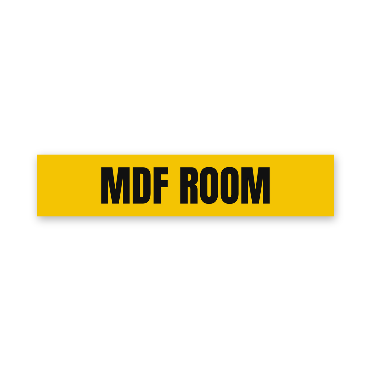 MDF Room Sign, yellow and black, Australian made