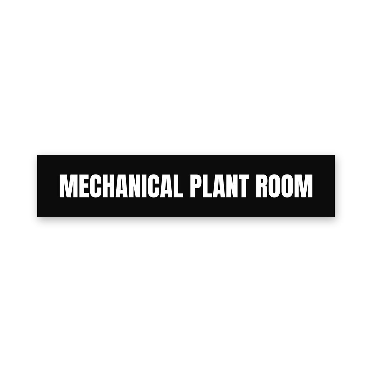 Mechanical Plant Room Sign, black and white, Australian made