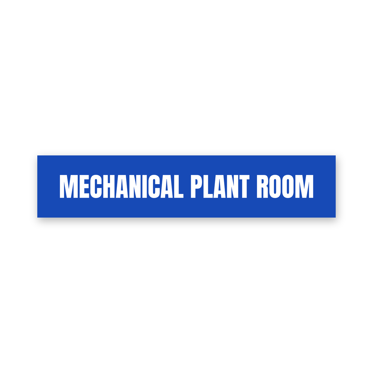 Mechanical Plant Room Sign, blue and white, Australian made