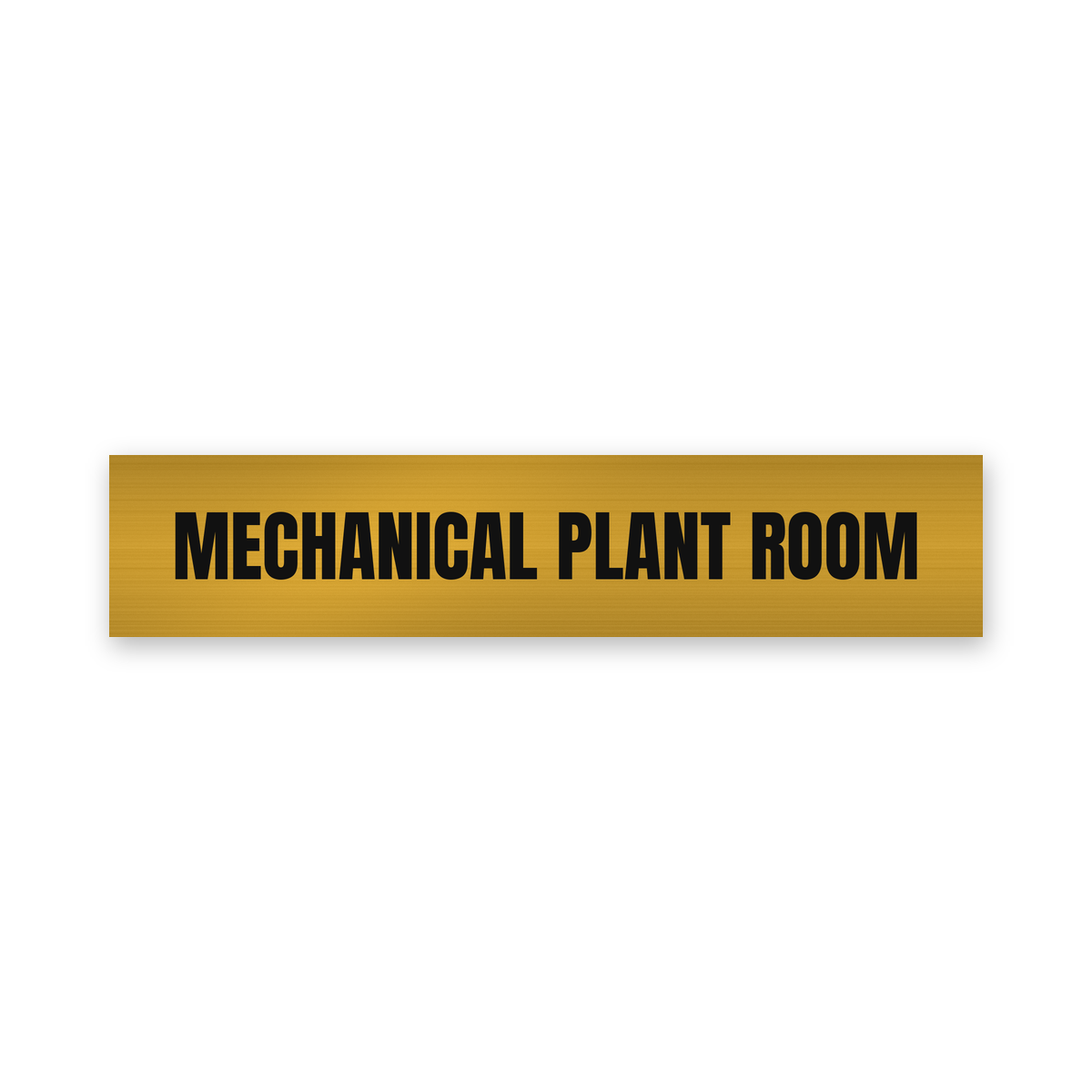 Mechanical Plant Room Sign, brushed gold and black, Australian made