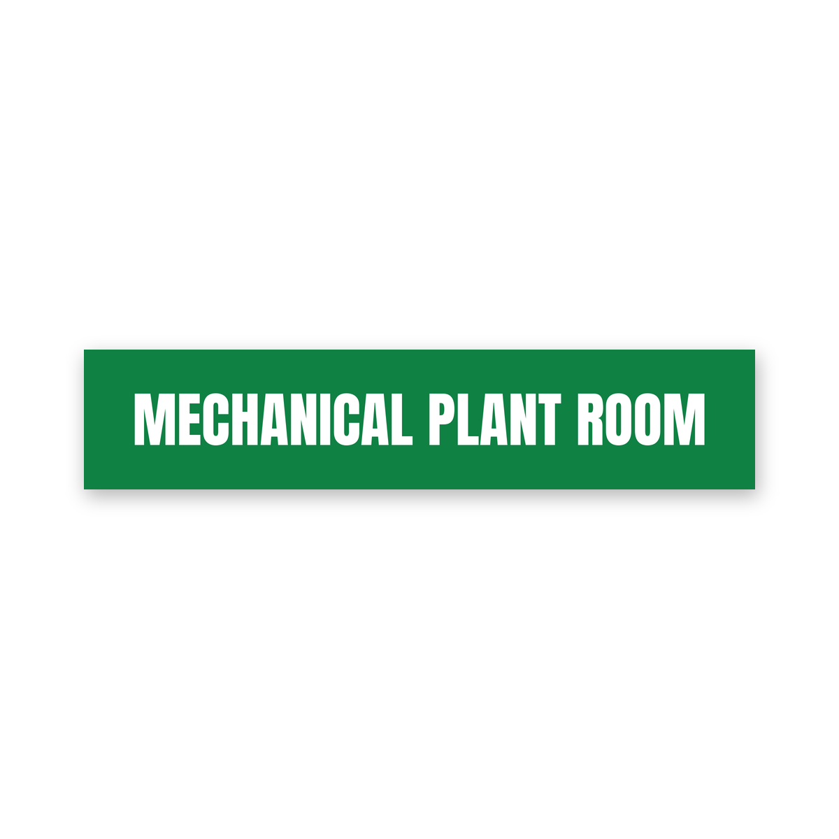 Mechanical Plant Room Sign, green and white, Australian made