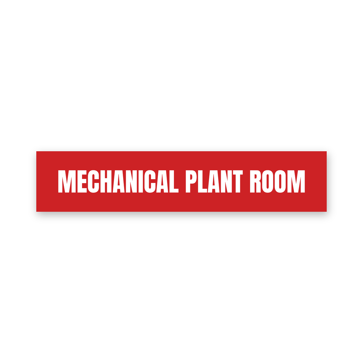 Mechanical Plant Room Sign, red and white, Australian made