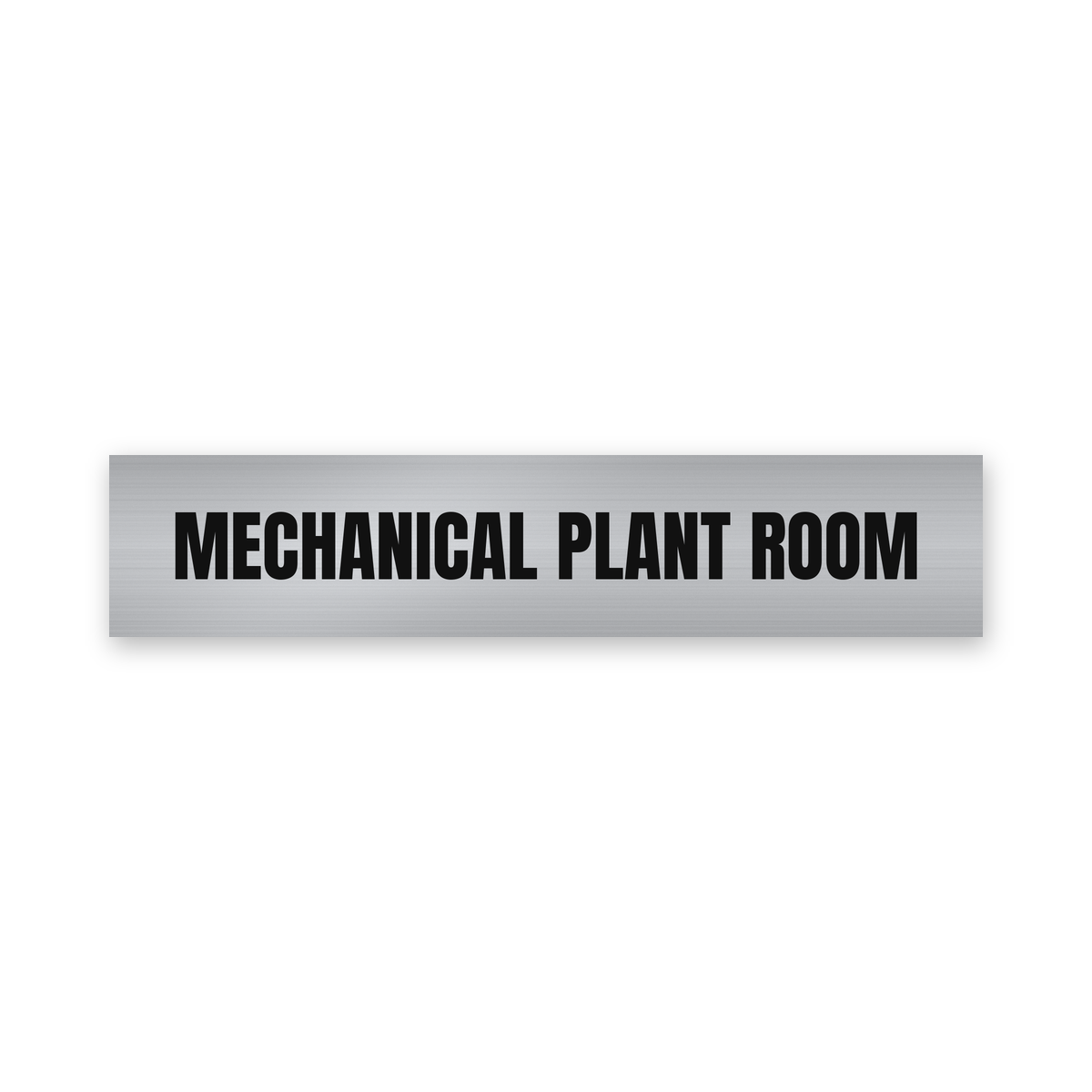 Mechanical Plant Room Sign, brushed silver and black, Australian made