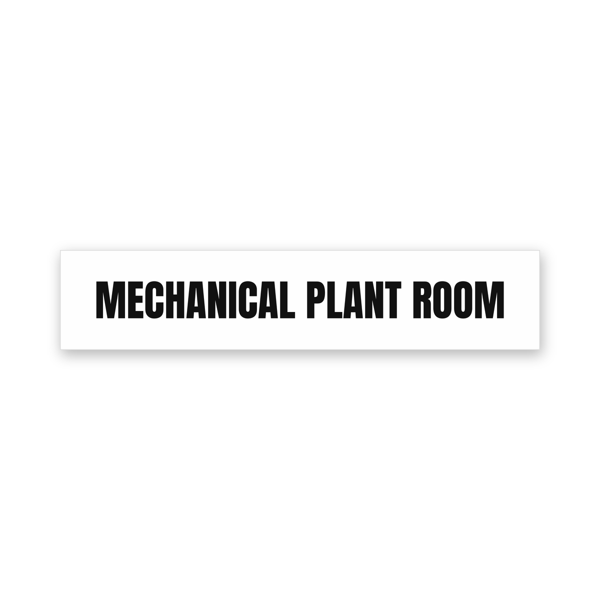 Mechanical Plant Room Sign, white and black, Australian made