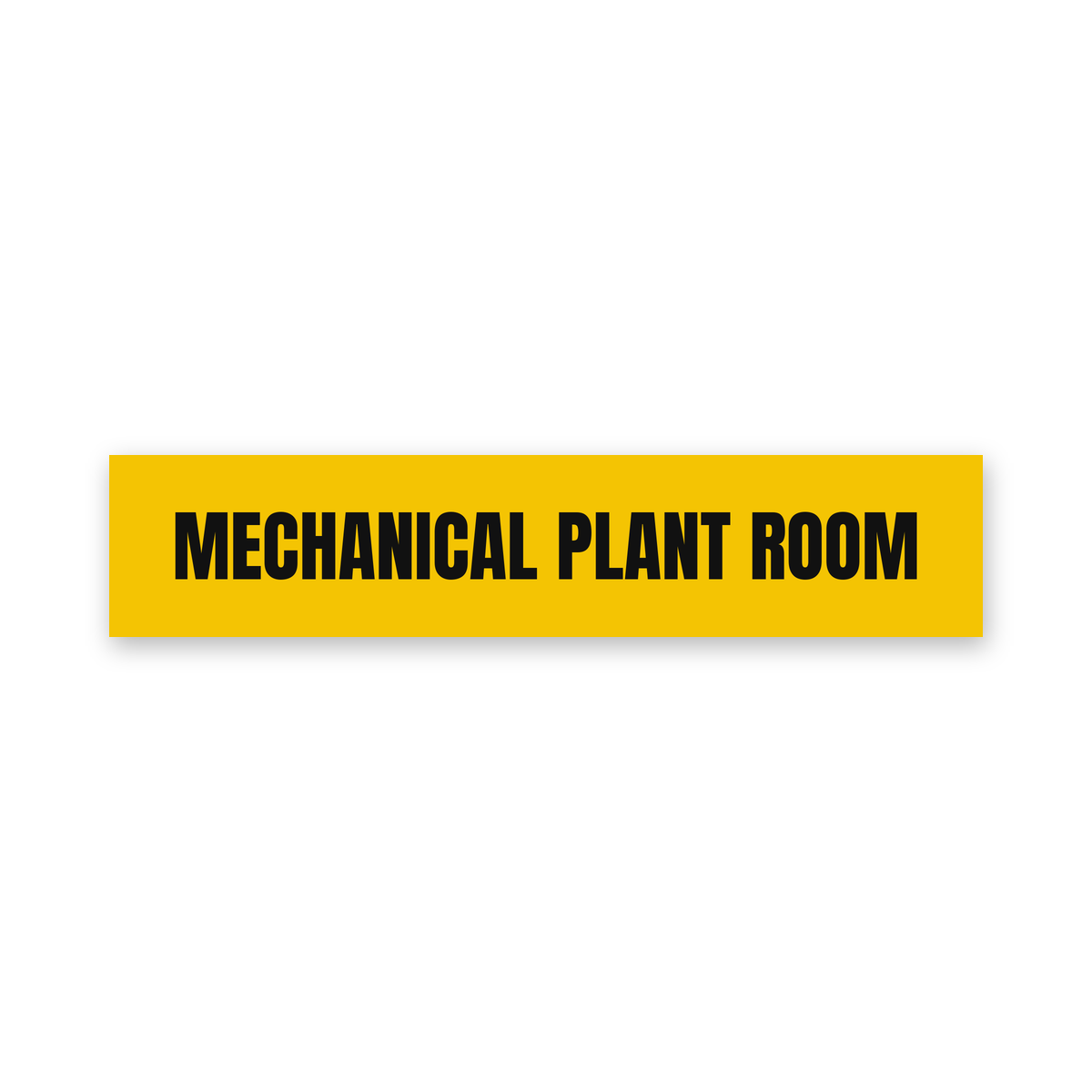 Mechanical Plant Room Sign, yellow and black, Australian made