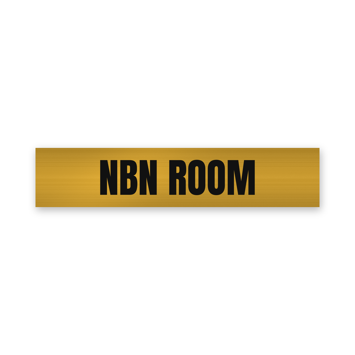 NBN Room Sign, brushed gold and black, Australian made