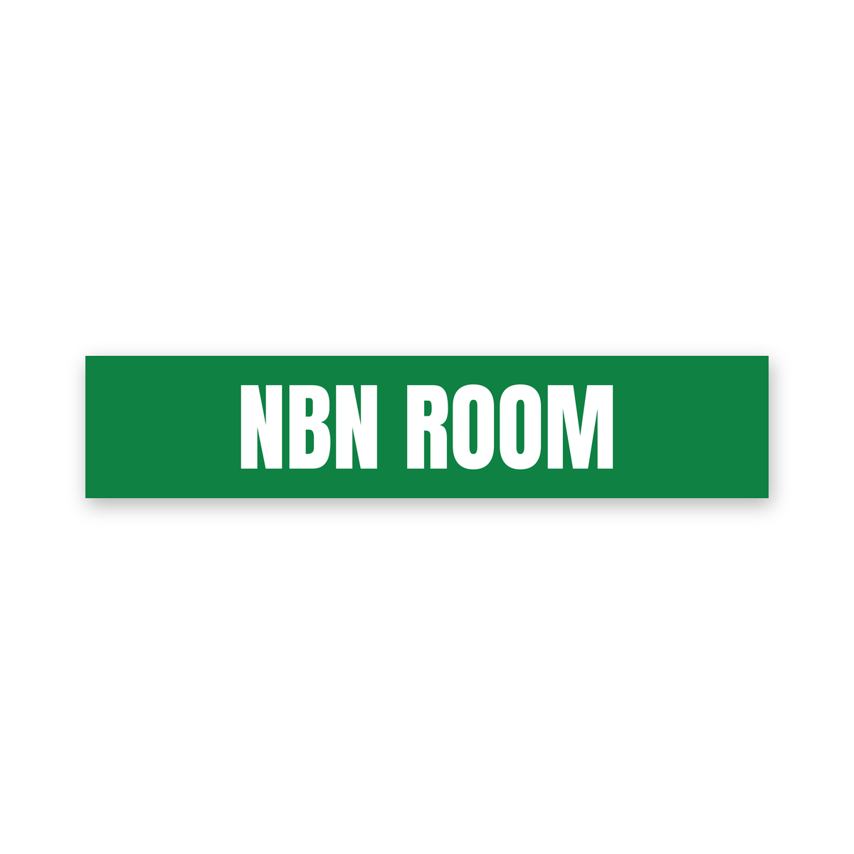 NBN Room Sign, green and white, Australian made