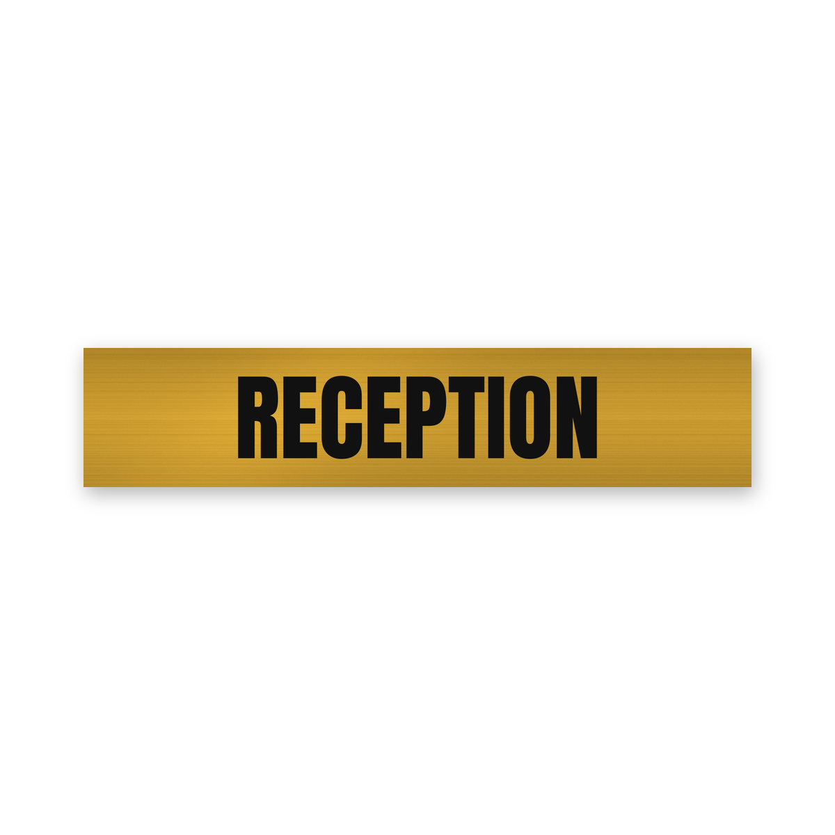 Reception Sign, brushed gold and black, Australian made