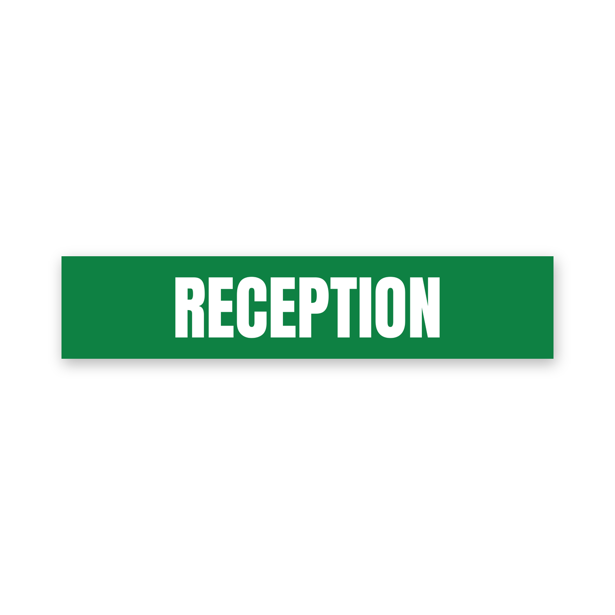 Reception Sign, green and white, Australian made