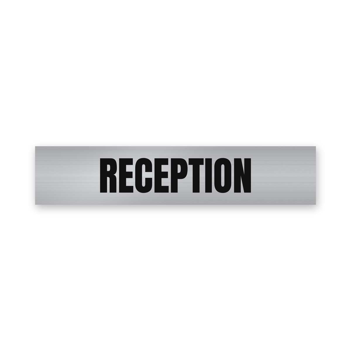 Reception Sign, brushed silver and black, Australian made