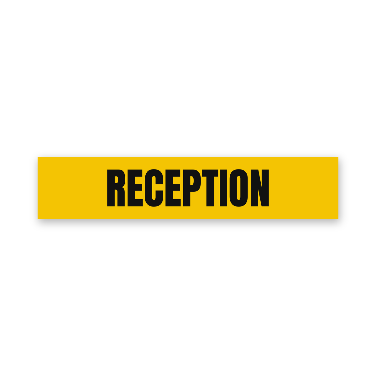 Reception Sign, yellow and black, Australian made