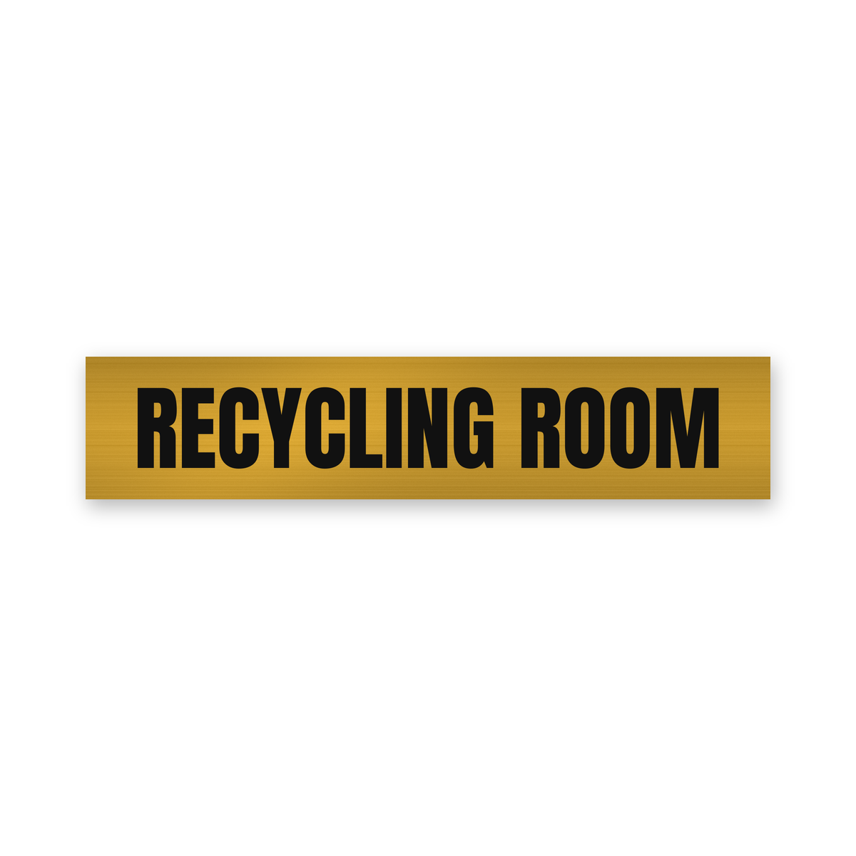 Recycling Room Sign, brushed gold and black, Australian made