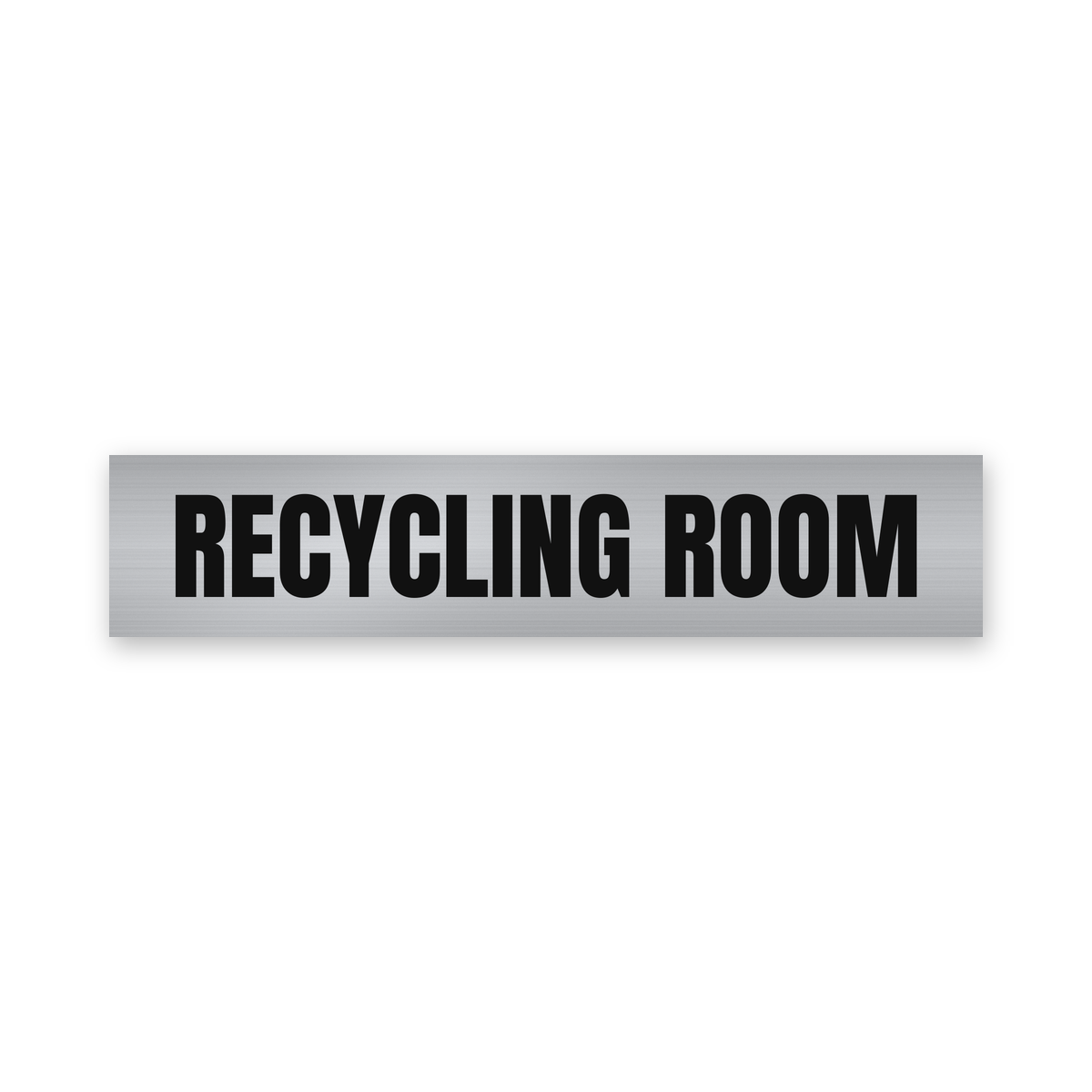 Recycling Room Sign, brushed silver and black, Australian made