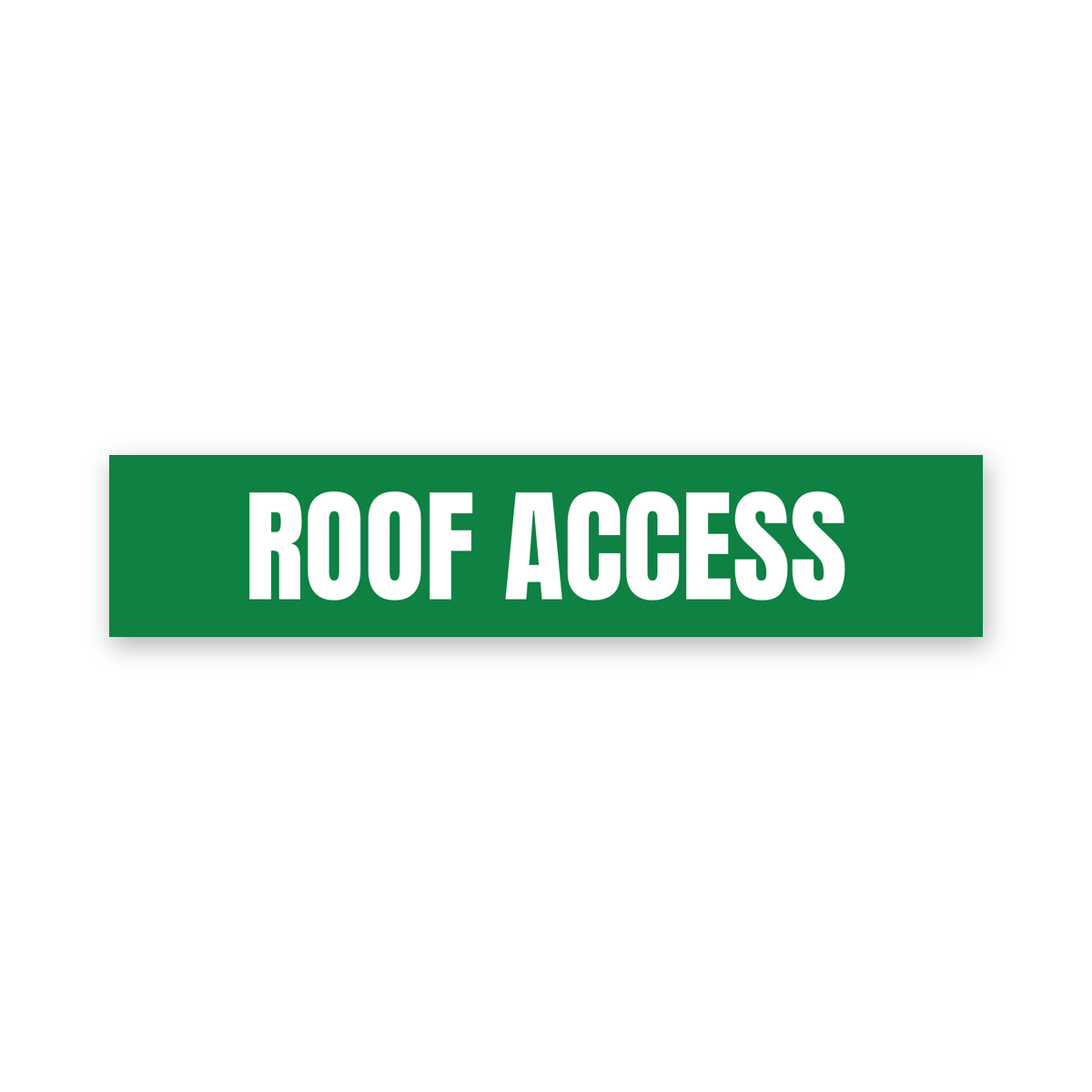 Roof Access Sign, green and white, Australian made