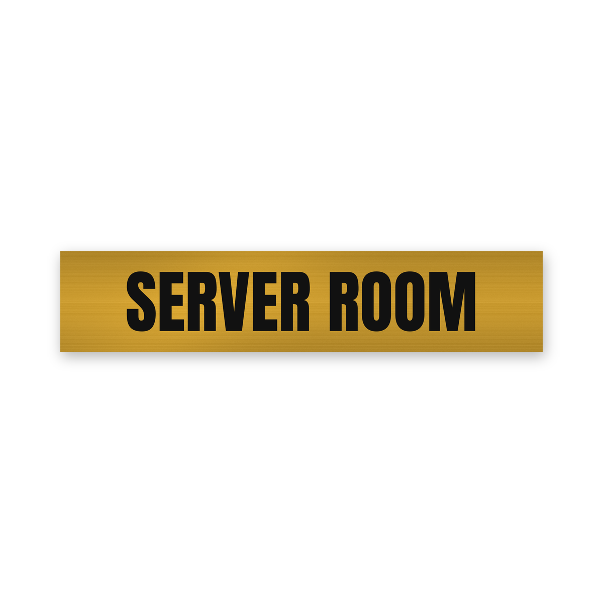 Server Room Sign, brushed gold and black, Australian made