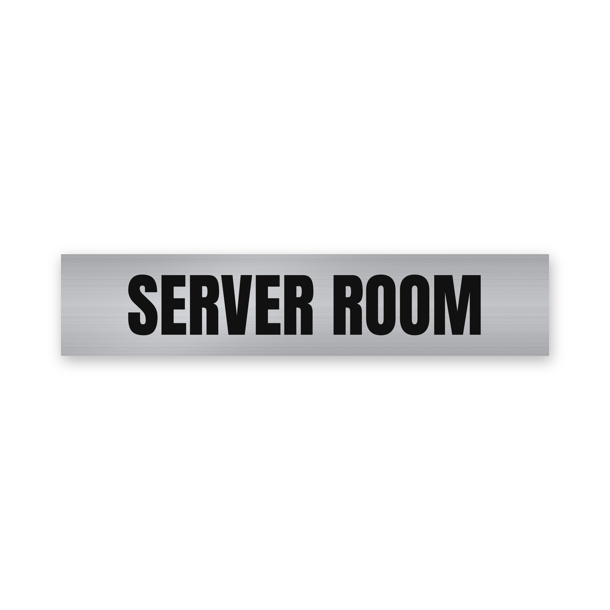 Server Room Sign, brushed silver and black, Australian made