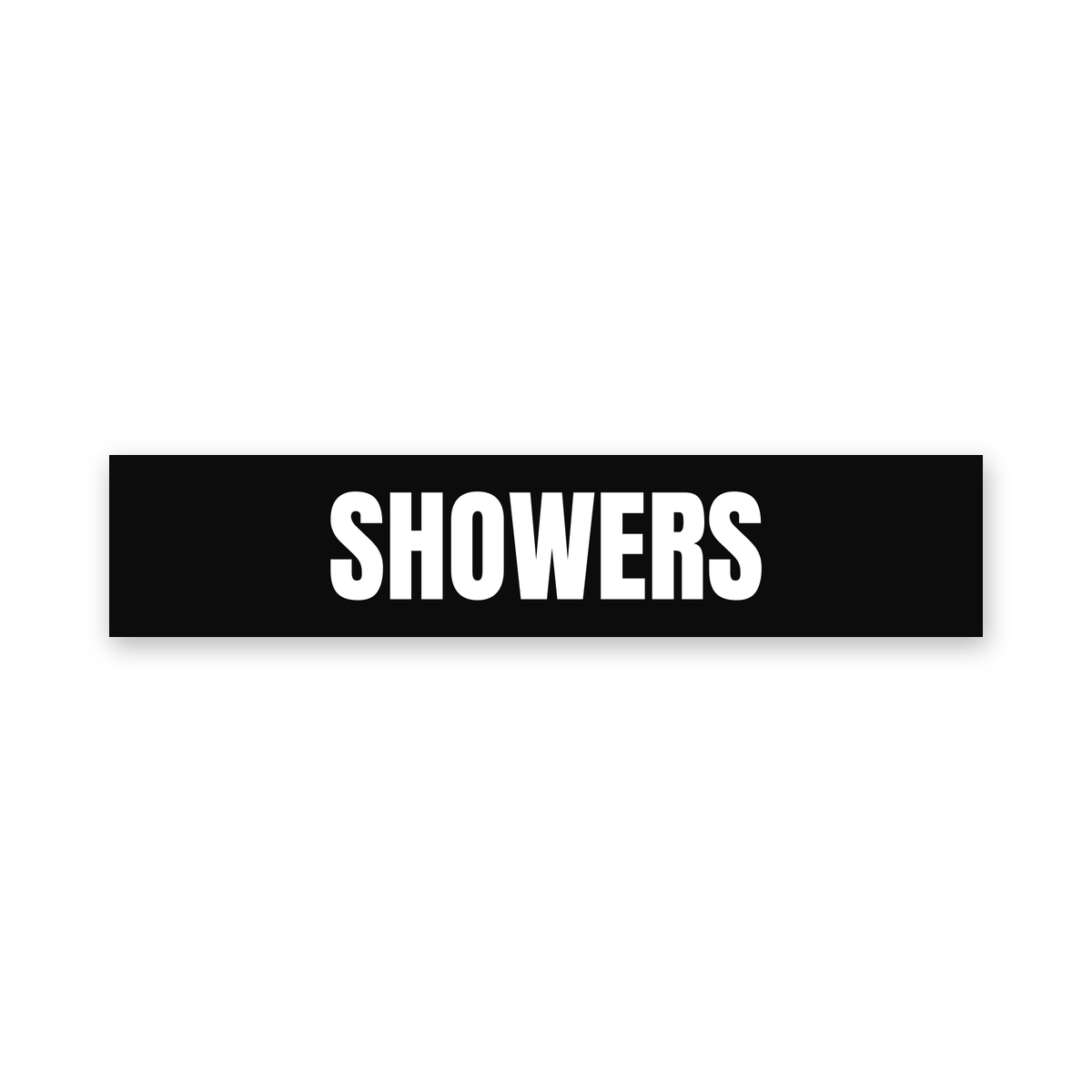 Showers Sign, black and white, Australian made