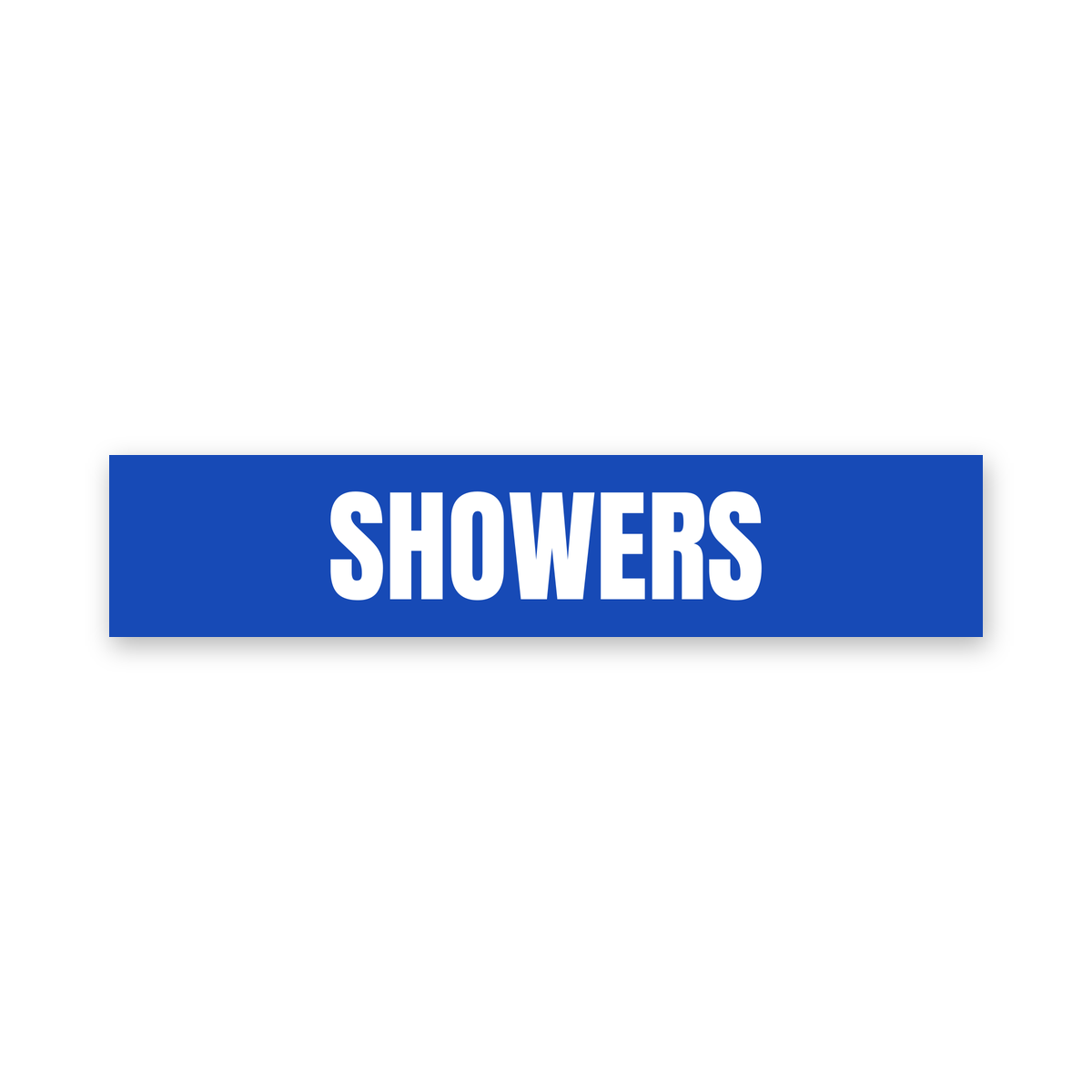 Showers Sign, blue and white, Australian made