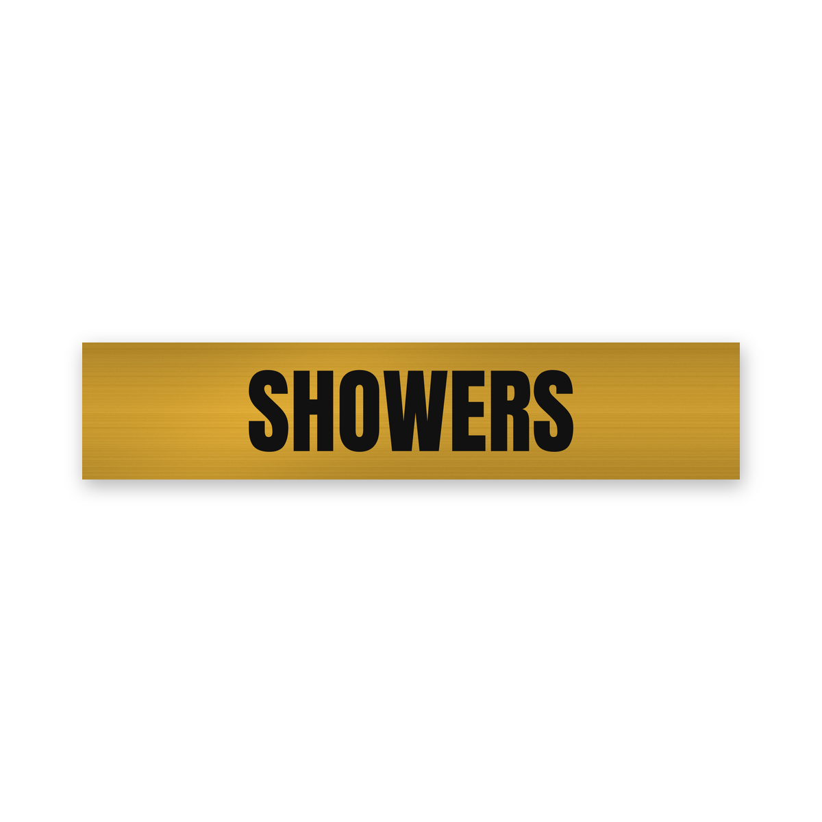 Showers Sign, brushed gold and black, Australian made
