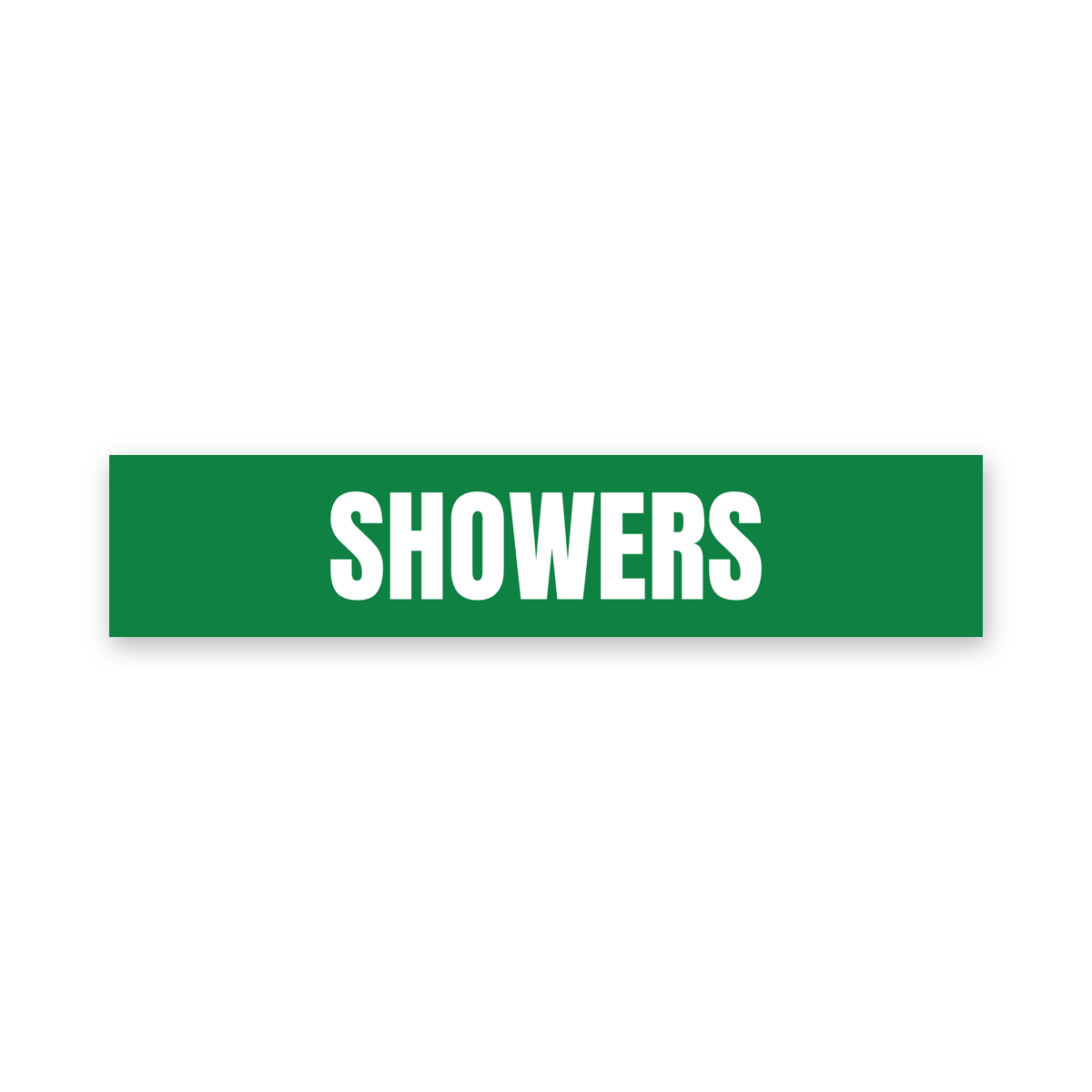 Showers Sign, green and white, Australian made