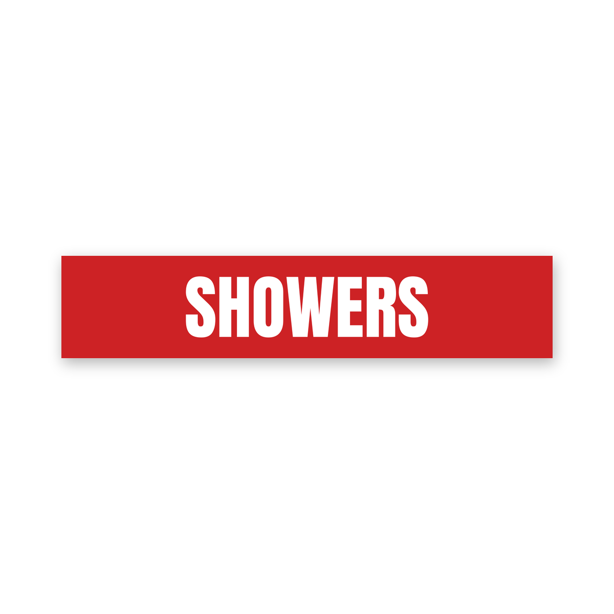 Showers Sign, red and white, Australian made