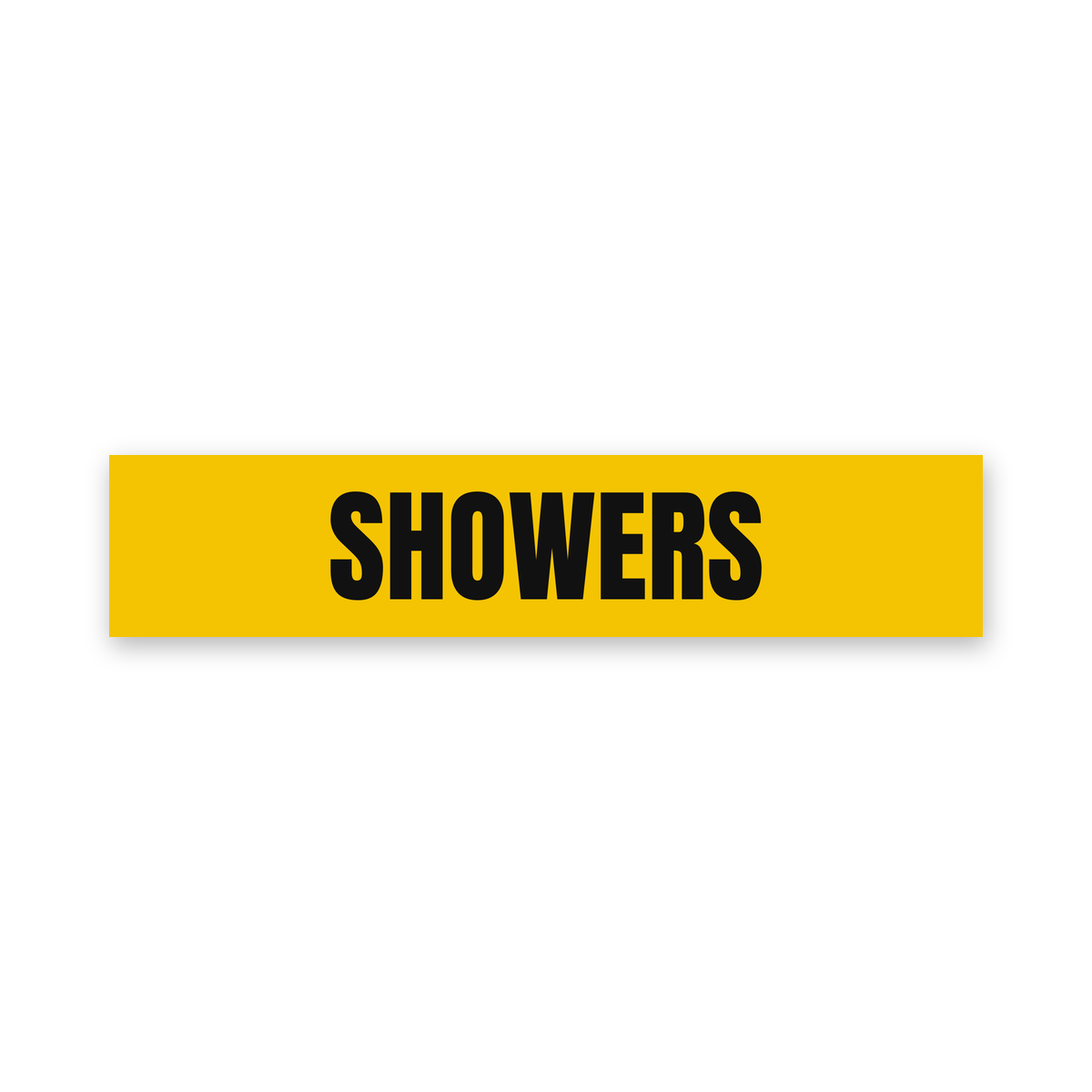 Showers Sign, yellow and black, Australian made