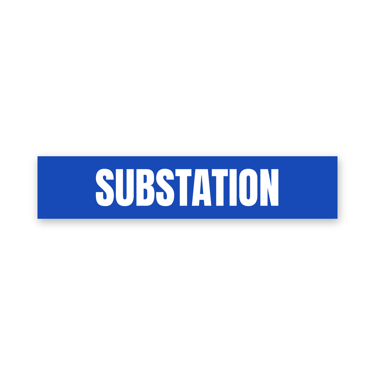 Substation Sign, blue and white, Australian made