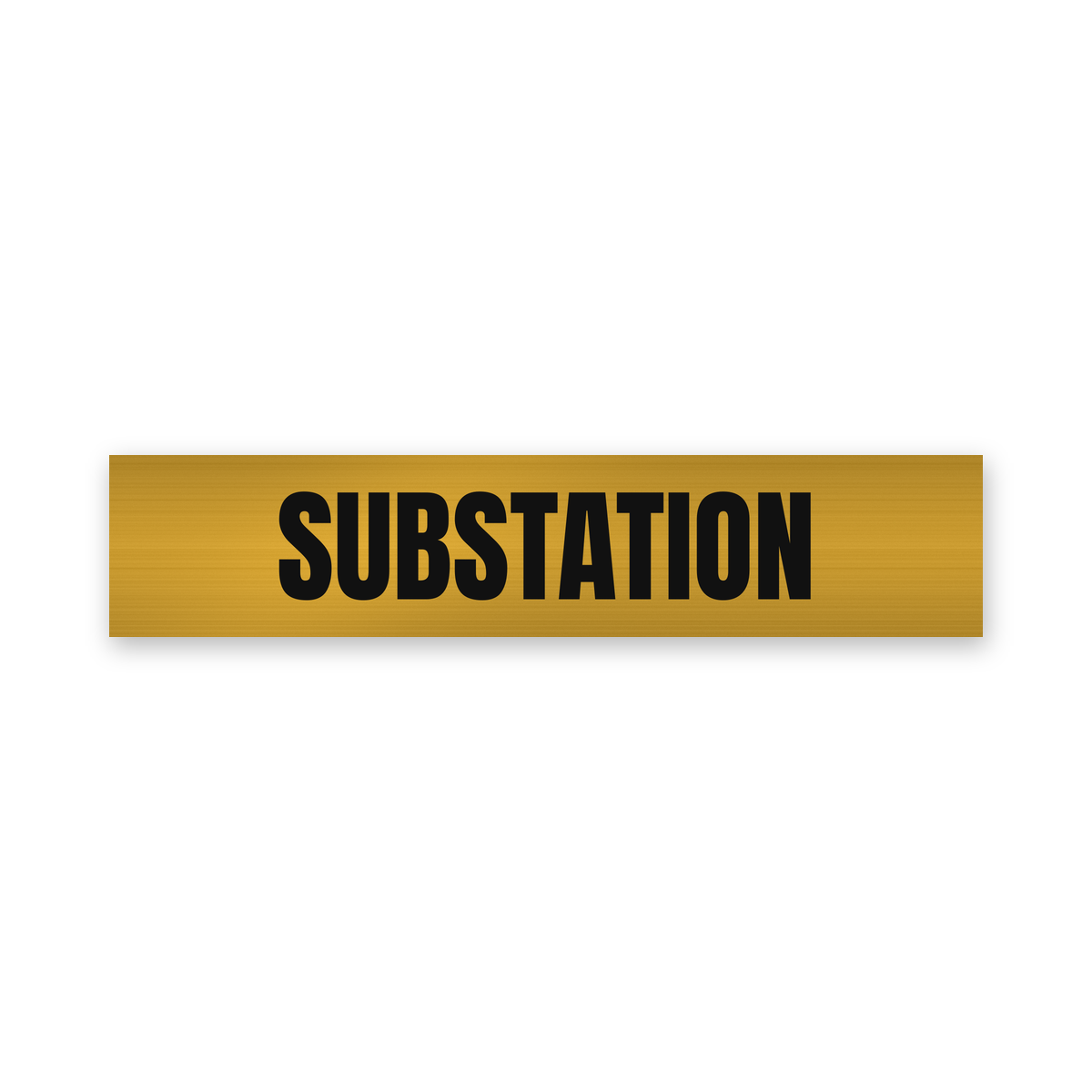Substation Sign, brushed gold and black, Australian made