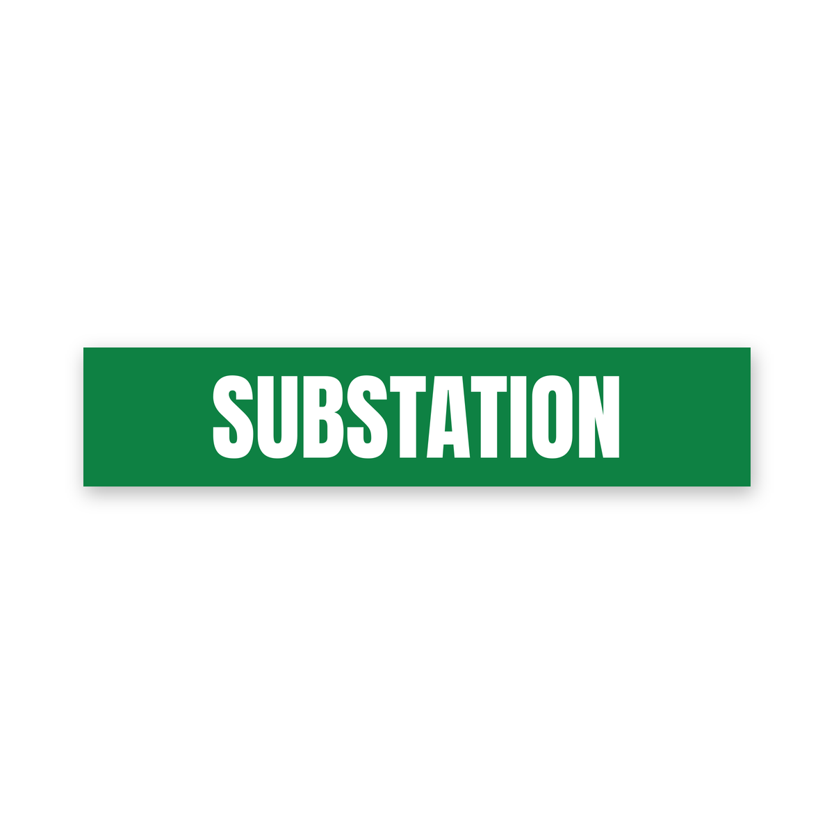Substation Sign, green and white, Australian made