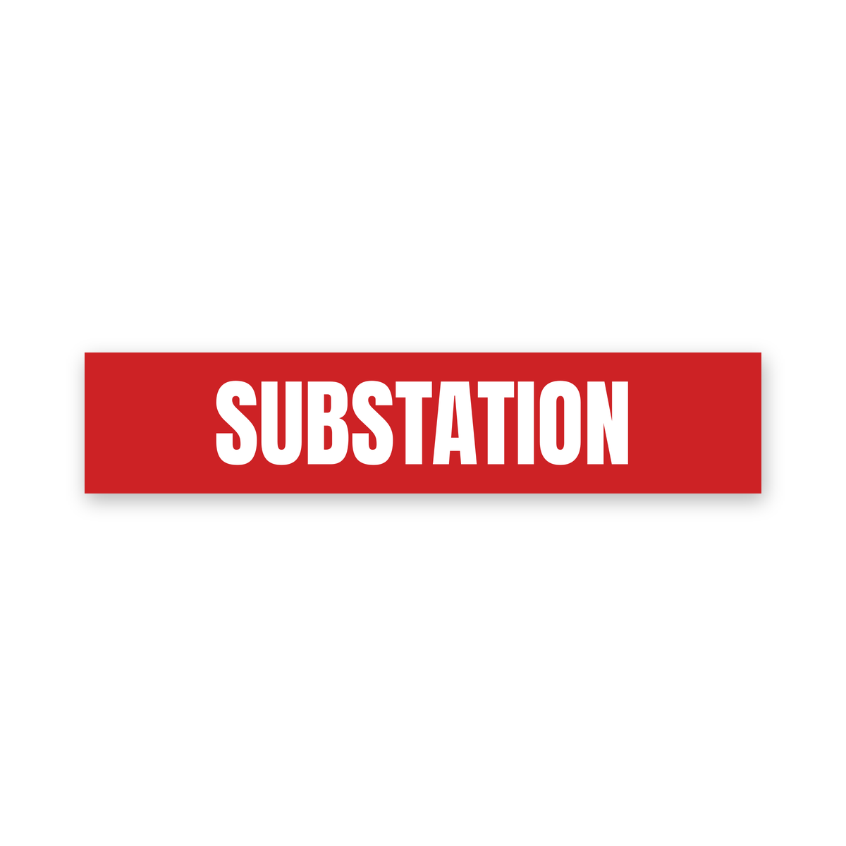 Substation Sign, red and white, Australian made