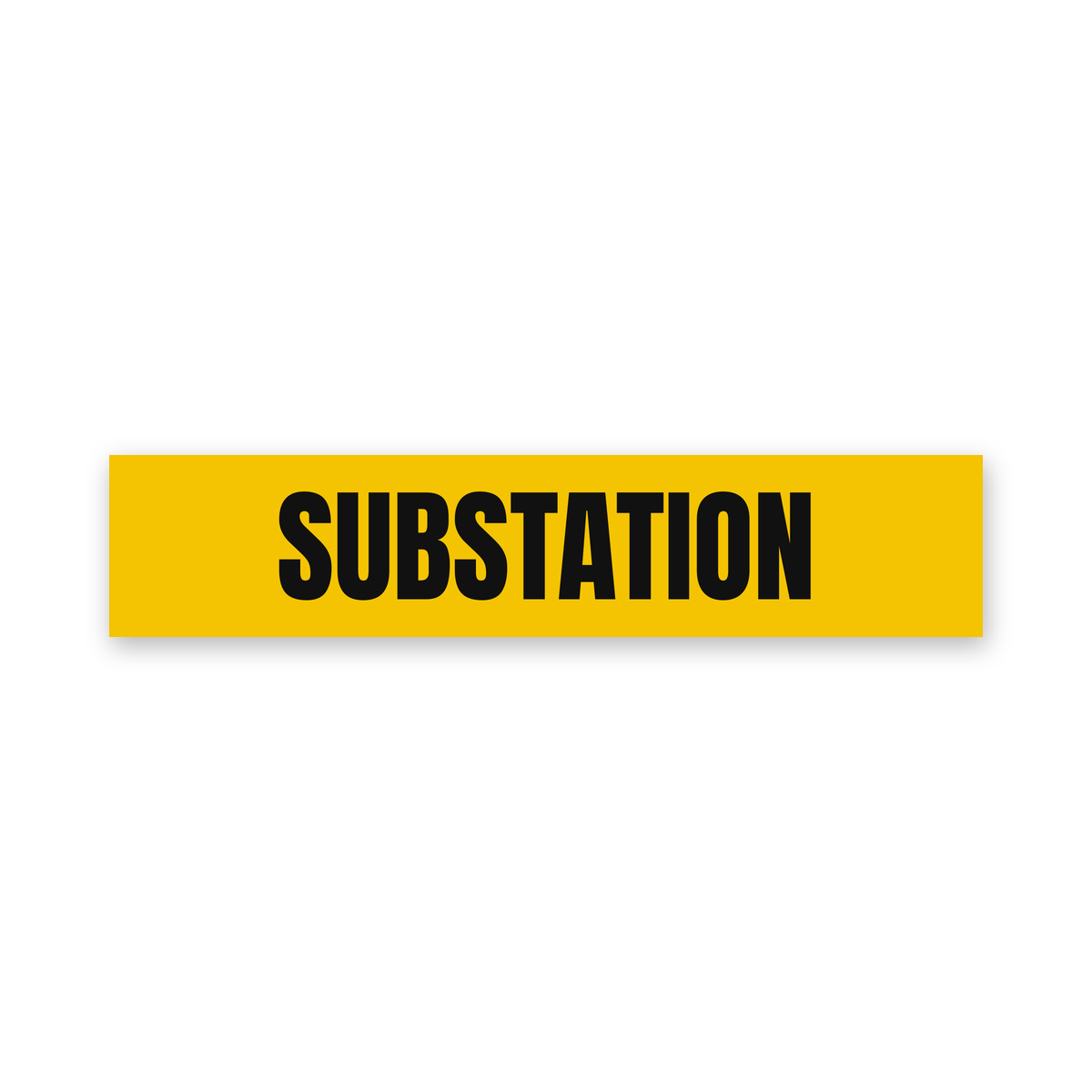 Substation Sign, yellow and black, Australian made